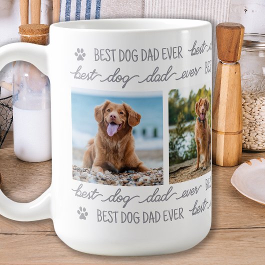DOG VATER Personalisiert Haustier 4 FotoCollage Kaffeetasse
