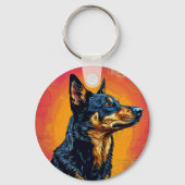 Dog Vector Illustration Schlüsselanhänger (Rückseite)