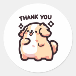 Dog - Vielen Dank Runder Aufkleber