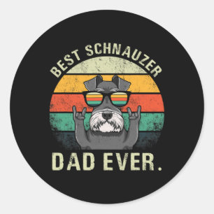 Dog Vintag Best Schnauzer Vater Ever Shirt Vathers Runder Aufkleber