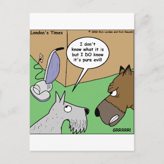 Dog VS. Staubsauger Gewitterte Geschenke und Samml Postkarte (Vorderseite)