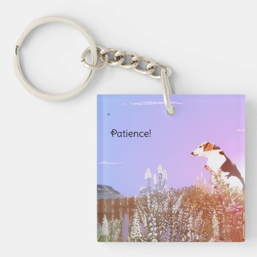 Dog Waiting for his Family Acrylic Keychain Schlüsselanhänger (Vorderseite)