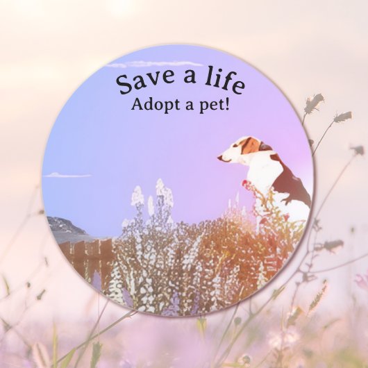 Dog Waiting for his Family Runder Aufkleber