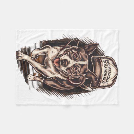 Dog Waking Professional Dog Walker Hat Graphic Fleecedecke (Vorderseite (Horizontal))