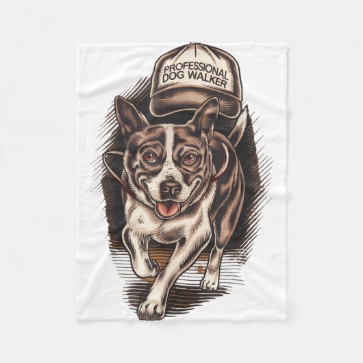 Dog Waking Professional Dog Walker Hat Graphic  Fleecedecke (Vorderseite)