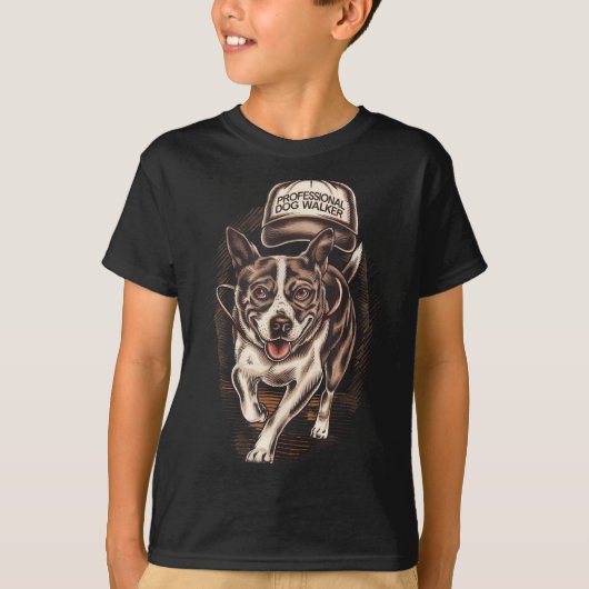 Dog Waking Professional Dog Walker Hat Graphic  T-Shirt (Vorderseite)