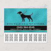 Dog Walker 5.6 x 4.5 Abreißen des Flyers Aquamarin Flyer (Hinten)