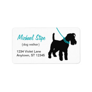 Dog Walker Address Labels teak Adressaufkleber
