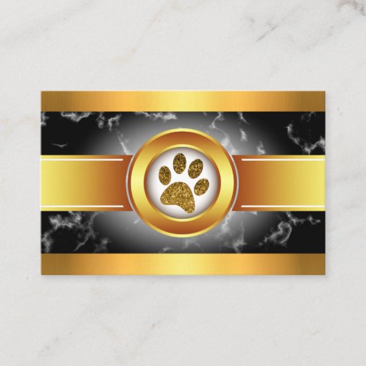 Dog Walker Black Gold | Pflege von Haustieren Visitenkarte (Vorderseite)