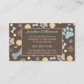 Dog Walker Brown Paw Print Visitenkarte (Rückseite)