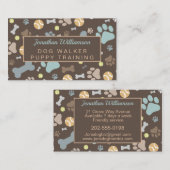 Dog Walker Brown Paw Print Visitenkarte (Vorne/Hinten)
