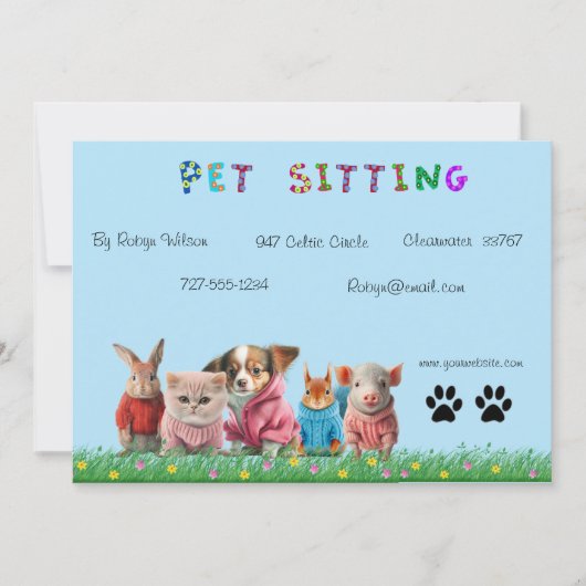 Dog Walker Business Card Einladung (Vorderseite)