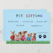 Dog Walker Business Card Einladung (Vorne/Hinten)