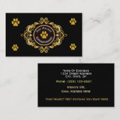 Dog Walker Business Card mit Goldener Paw Print Visitenkarte (Vorne/Hinten)