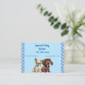 Dog Walker Business Card Telefonnummerkarte (Stehend Vorderseite)