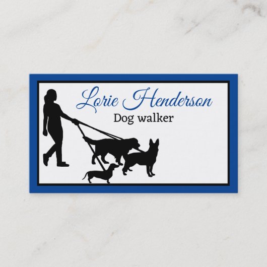 Dog Walker Business Card Visitenkarte (Vorderseite)