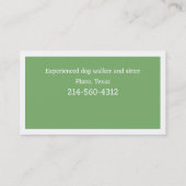 Dog Walker Business Card Visitenkarte (Rückseite)