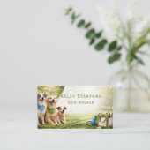 Dog Walker  Business Card Visitenkarte (Stehend Vorderseite)