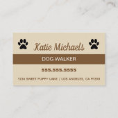 Dog Walker Business Card Visitenkarte (Rückseite)
