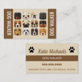 Dog Walker Business Card Visitenkarte (Vorne/Hinten)