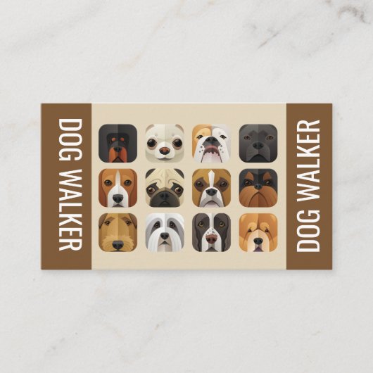Dog Walker Business Card Visitenkarte (Vorderseite)