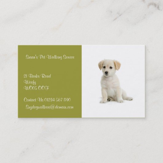 Dog Walker Business Card Visitenkarte (Vorderseite)
