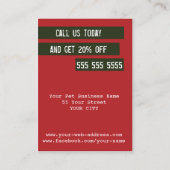 Dog Walker Business Cards - Personalisieren Sie de Visitenkarte (Rückseite)