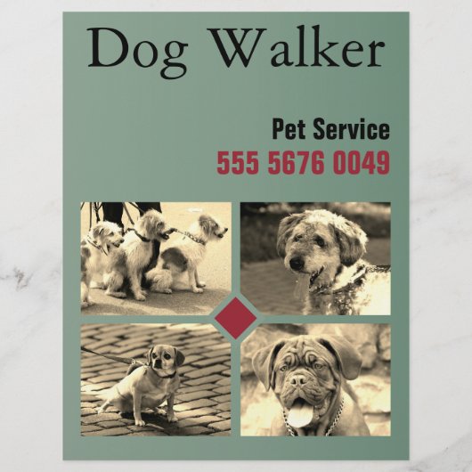 Dog Walker Business Flyer Ad (Rückseite)