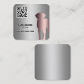 Dog Walker Custom QR Quadratische Visitenkarte (Vorne/Hinten)