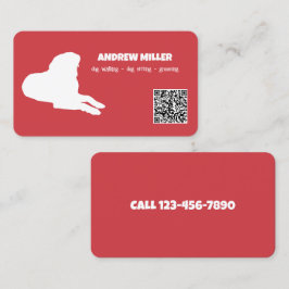 Dog Walker Custom QR (Red. Visitenkarte