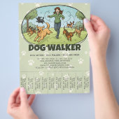 Dog Walker Dog Walking Service Custom Flyer (Hand)