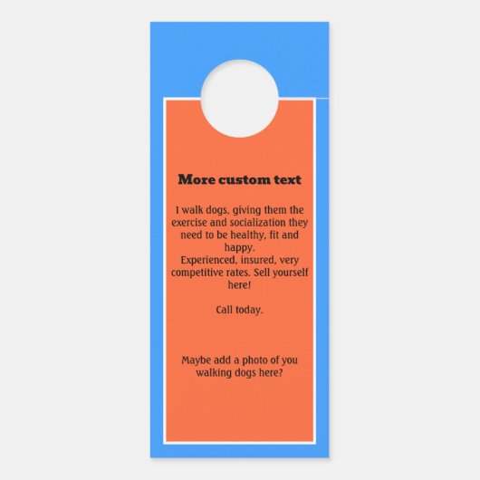 Dog Walker Dog Walking Werbeaktion Türanhänger (Rückseite)