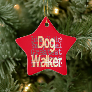 Dog Walker Extraordinaire Keramik Ornament