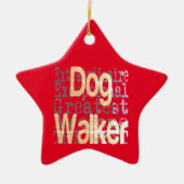 Dog Walker Extraordinaire Keramik Ornament (Vorne)