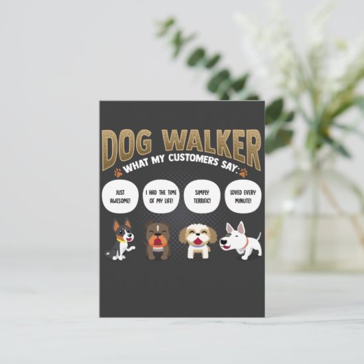 Dog Walker Funny Dog Wandertier Sitter Geschenk Postkarte (Stehend Vorderseite)