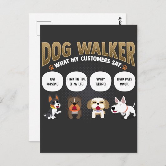 Dog Walker Funny Dog Wandertier Sitter Geschenk Postkarte (Vorne/Hinten)