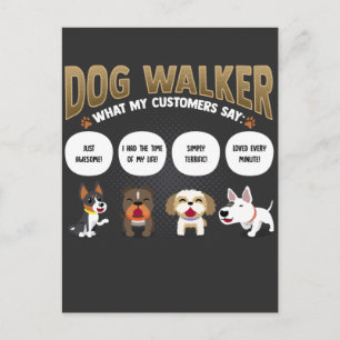 Dog Walker Funny Dog Wandertier Sitter Geschenk Postkarte