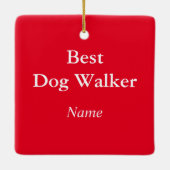 Dog Walker Gold Paw Print Ornament (Rückseite)