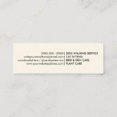 Dog Walker Groomer petcare Mini Visitenkarte (Rückseite)