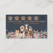 Dog Walker Groomer Punch Loyalty Visitenkarte (Vorderseite)