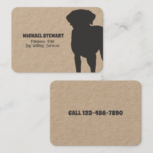Dog Walker Grooming Sitting Business Card Visitenkarte (Vorne/Hinten)