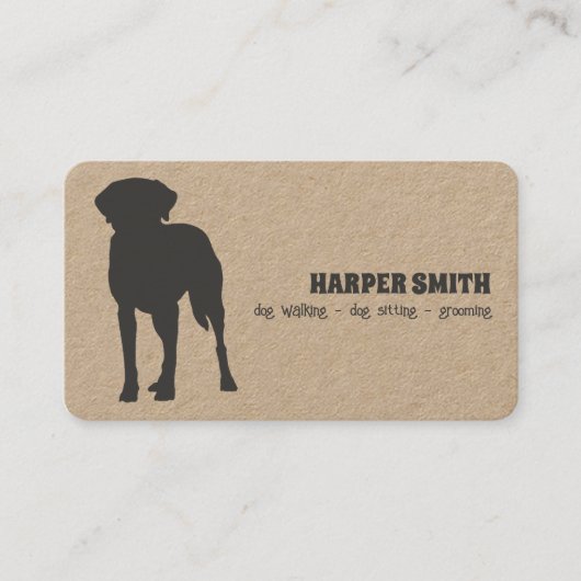 Dog Walker Grooming Sitting Business Card Visitenkarte (Vorderseite)