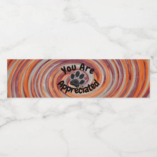 Dog Walker Groovy Paw Print farbenfrohe Sitzgelege Wasserflaschenetikett (Einzelnes Label)