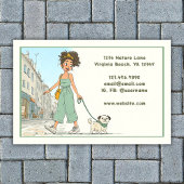 Dog Walker | Haustier-Sitter | Girl Walking Dog Visitenkarte