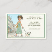 Dog Walker | Haustier-Sitter | Girl Walking Dog Visitenkarte (Rückseite)