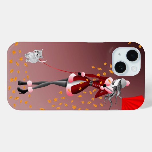 Dog Walker & Herbst Leaves iPhone Fall Case-Mate iPhone Hülle (Rückseite (Horizontal))