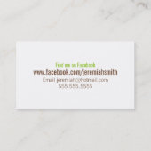 Dog Walker Leash Loop Modern Green Visitenkarte (Rückseite)