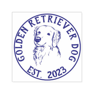 Dog Walker Logo Golden Retriever Permastempel