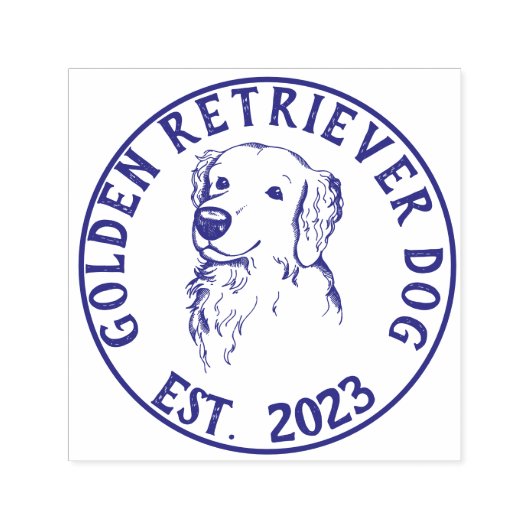 Dog Walker Logo Golden Retriever Permastempel (Design)