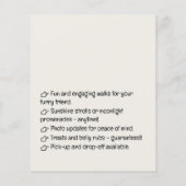 Dog Walker lustig und einnehmend Cartoon Flyer (Hinten)